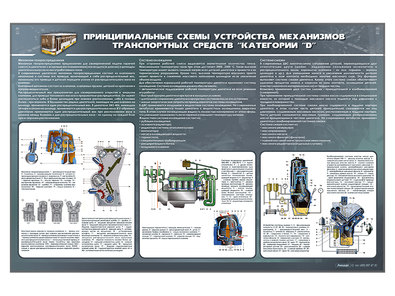 Стенды "Принципиальные схемы устройства механизмов транспортных средств" (категория "D")